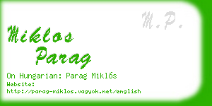 miklos parag business card