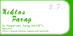 miklos parag business card